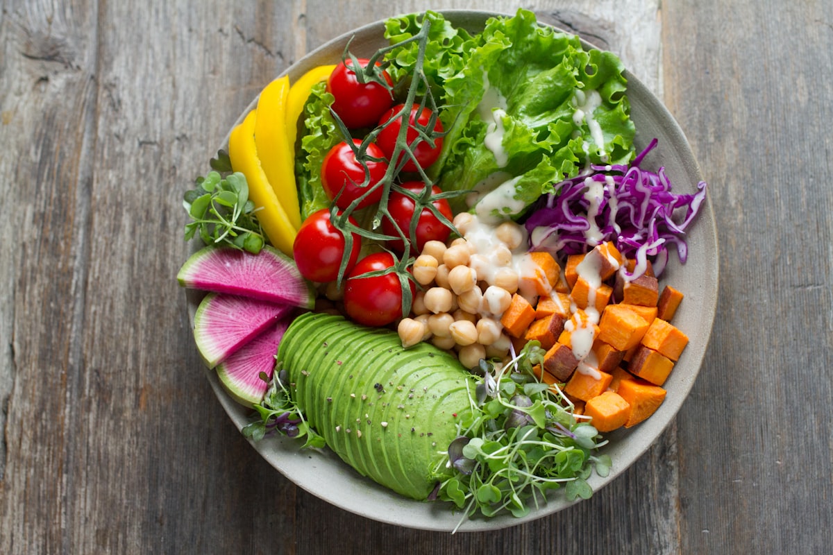 Hydration focus with herbal tea and water-rich foods